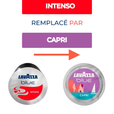 Montage : la capsule Lavazza Blue Intenso est remplacée par la capsule Lavazza Blue Tales of Capri