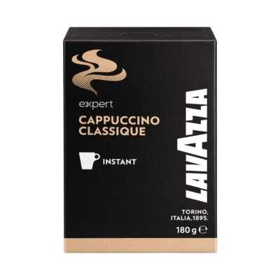 Μαύρο κουτί Lavazza Expert Cappuccino Classique — 10 μερίδες, ορατό λογότυπο, ασπρόμαυρο φόντο