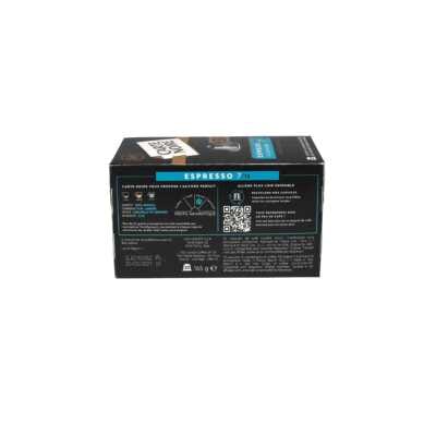 dos de la boîte Carte Noire Espresso N°7 Classique — 30 capsules compatibles Nespresso, fond noir, logo visible