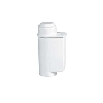 Filtre Aqua Aroma Crema pour machines Lavazza Blue, angle profil, couleur blanche, logo Lavazza visible