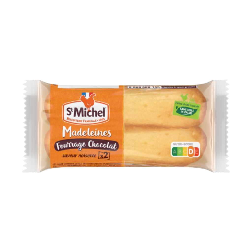 Muchas 96 bolsitas de 2 Madeleines de chocolate largo - St Michel