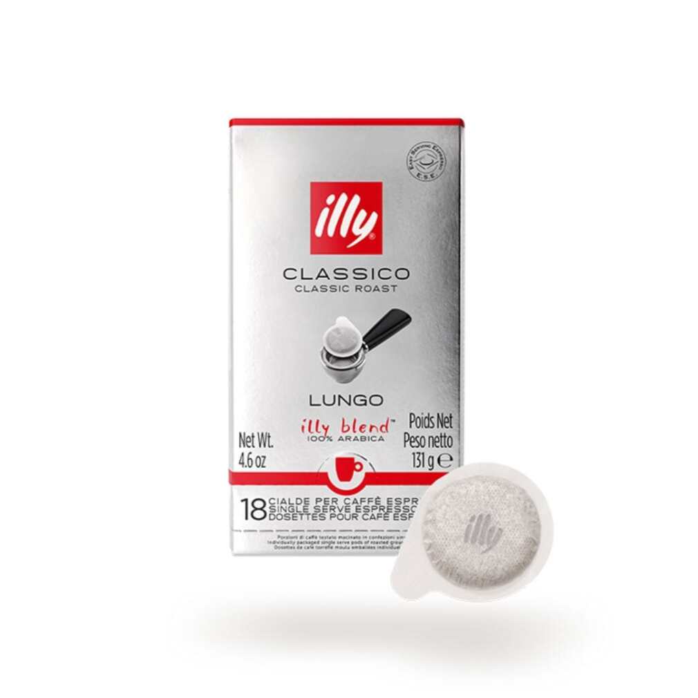 Cápsulas de Espresso Illy ESE Monodosis Classico Lungo - 18 Cápsulas
