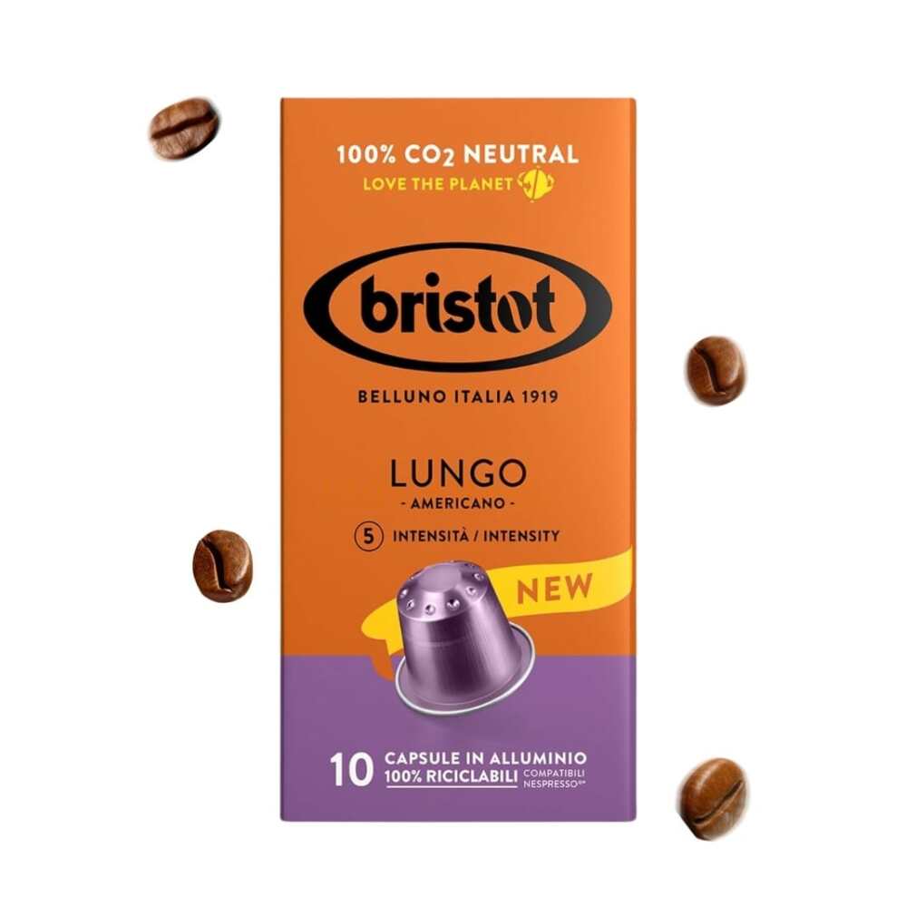 Cápsulas de lungo de bristot compatible nespresso 10 cápsulas