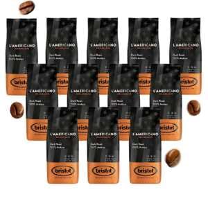 Granos de café tostado oscuro Bristot Americano - 12 x 1 kg