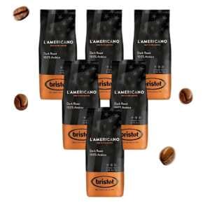 Granos de café tostado oscuro Bristot Americano - 6 x 1 kg