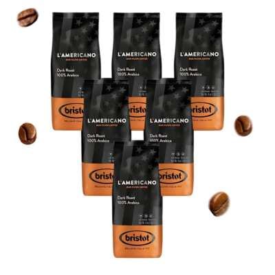 Bristot Americano Dark Roast Coffee Beans - 6x1kg