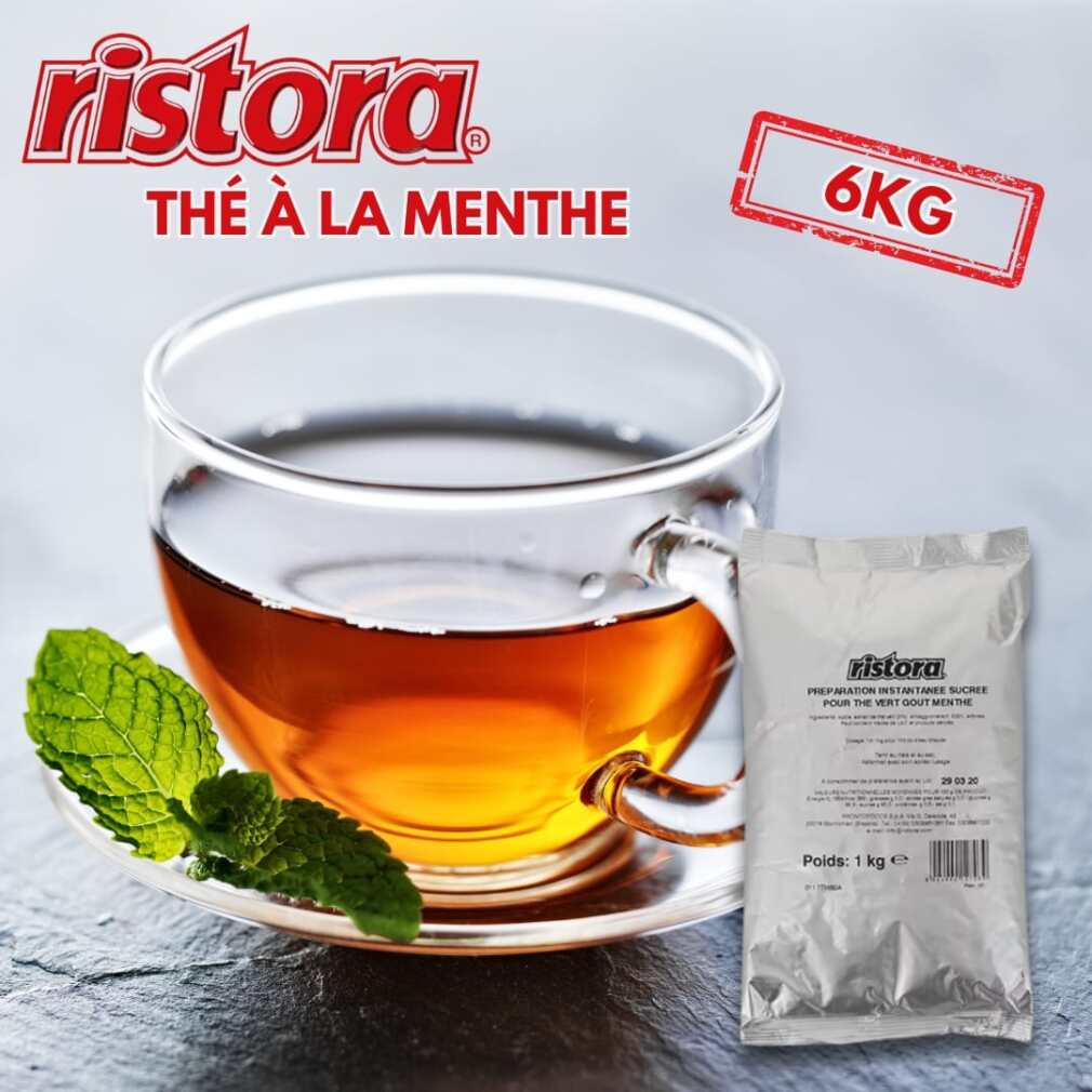 Té verde con ristora de menta instantánea - juego de 6 x 1 kg