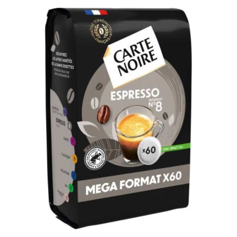 Café expresso Carte Noire , cápsulas macias e intensas 100% Arábica, embalagem preta, formato mega X60, intensidade 8.