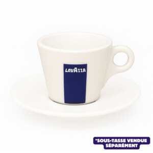 Lavazza Cappuccino skodelica 160 ml iz belega porcelana z modrim logotipom, komplet 6 kosov, brez krožnikov.