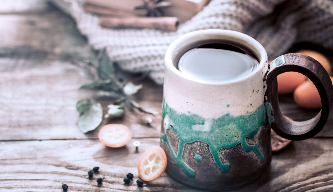 hot coffee in winter