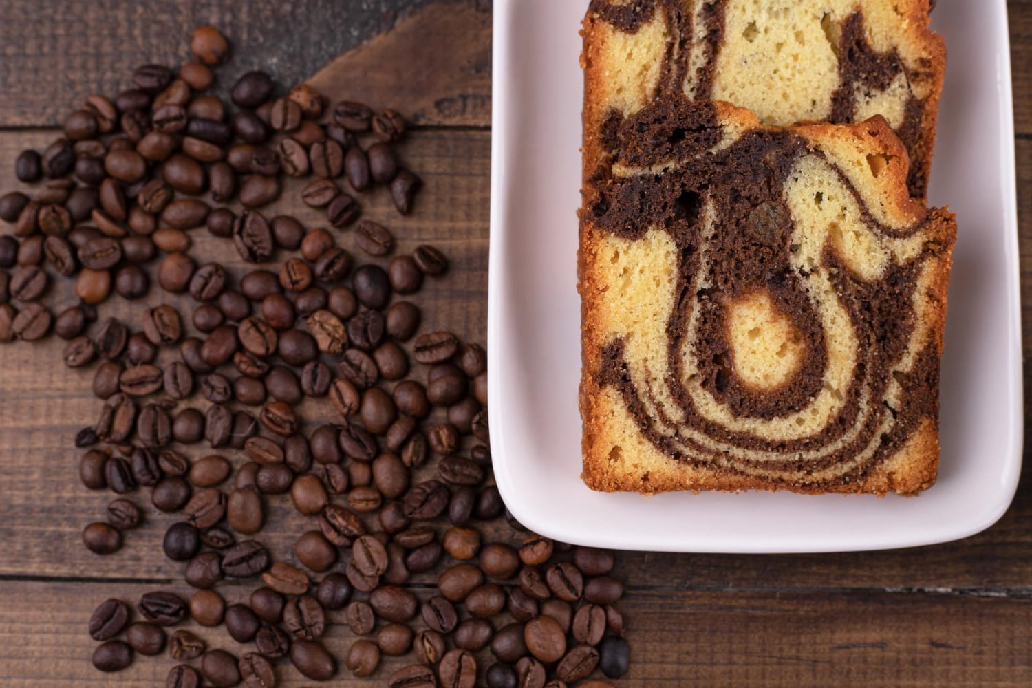 Coffee-vanilla marble cake
