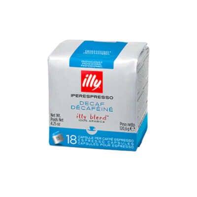 Capsules Illy Iperespresso Professionnelles Décafeiné - 18 unités