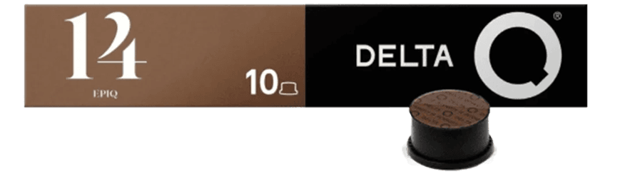 Æske med Delta Q epiQ kapsler, intensitet 14