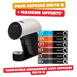 Duża oferta: 180 kapsułek Delta Q + GRATIS Delta Q ICONIQ White Machine