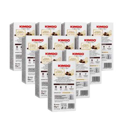 Achterzijde verpakking kimbo compatible nespresso arabica — Cafemalin